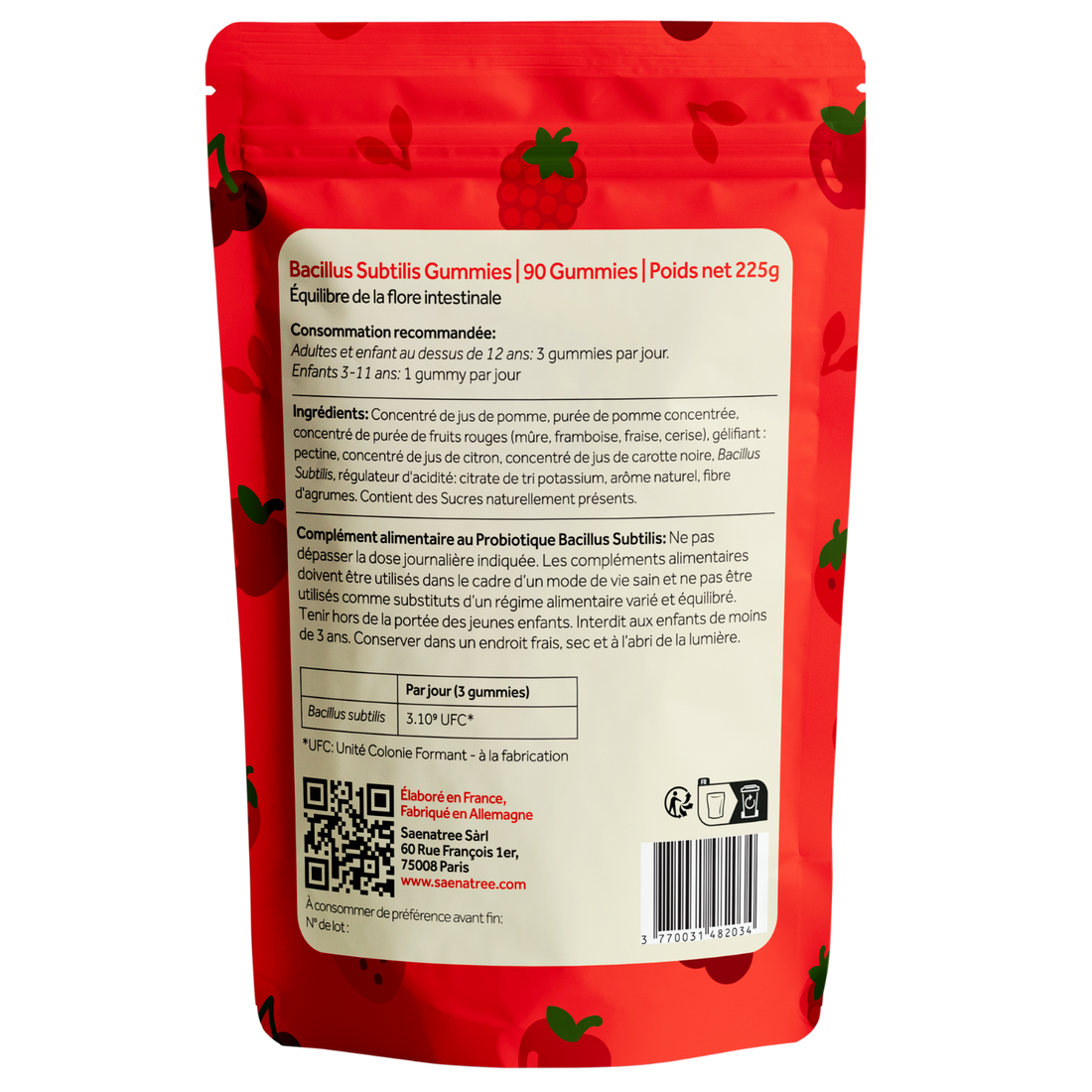 Gummies Probiotiques au Bacillus Subtilis | Santé Digestive & Immunitaire